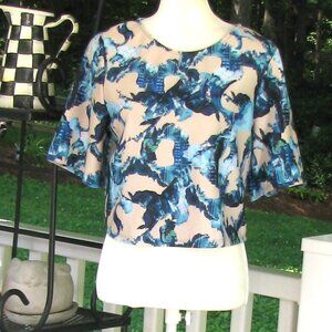 NWT Ripley Radar Los Angeles pullover cropped top shirt blouse Size 4 polyester